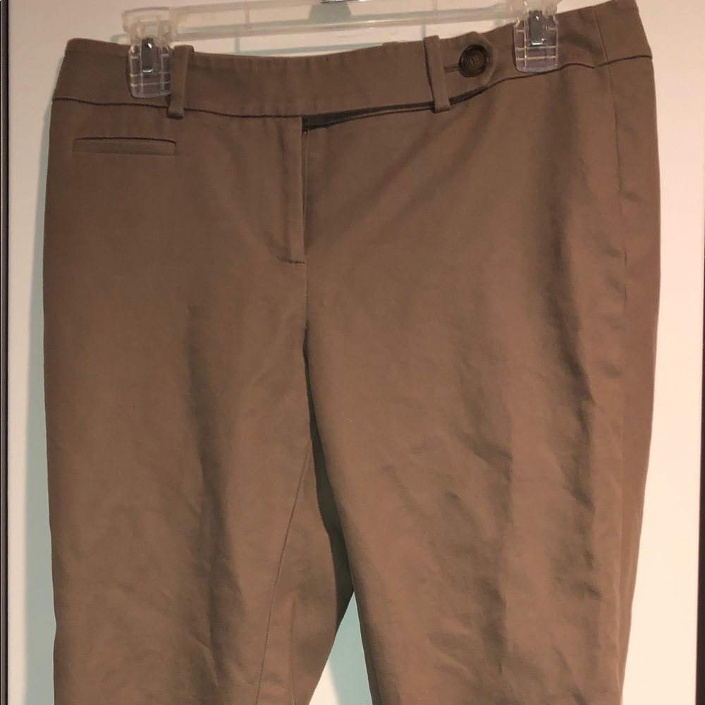 Loft Dark Khaki Straight Leg Pants
